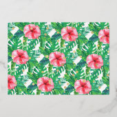 Two Wild Dinosaur Girls 2nd Birthday写真実在 箔招待状 (裏面)