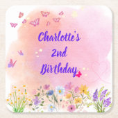 "Two Wild & Full of Wonder" 2nd Birthday Coasters スクエアペーパーコースター (正面)