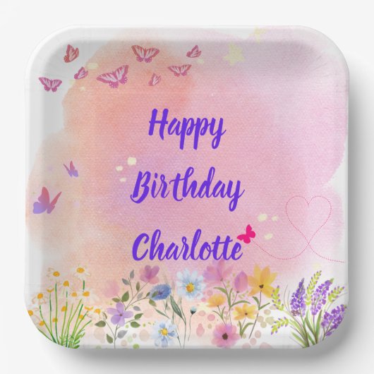 "Two Wild & Full of Wonder" Happy Birthday Party ペーパープレート (正面)