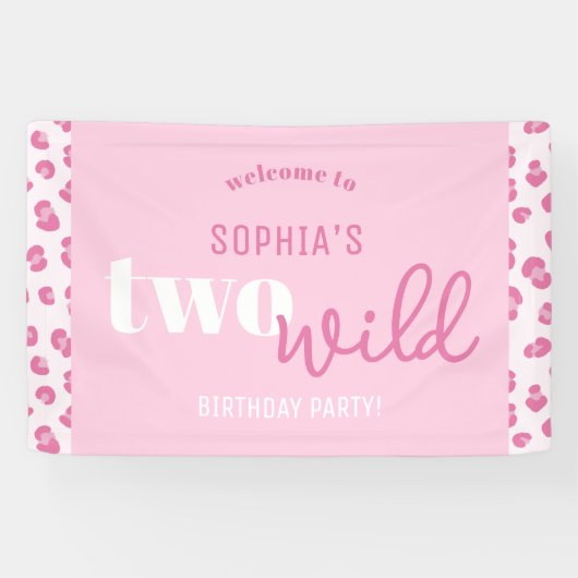 Two Wild Girl 2歳の誕生日パーティーウェルカム 横断幕 (横)
