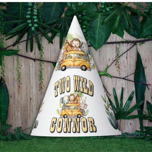 Two Wild Jungle Safari 2nd Birthday Party Hat パーティーハット