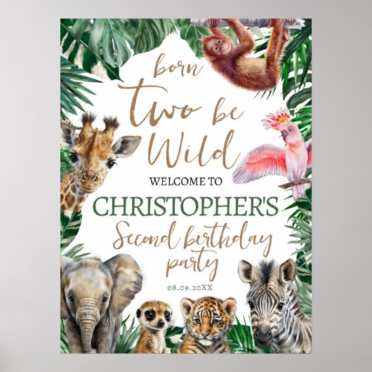 Two Wild Jungler kids 2nd誕生日パーティーへようこそ ポスター (正面)