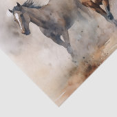 “Two Wild Mustangs ” 荒々しいウエスタンウォーターカラー 薄葉紙 (詳細)