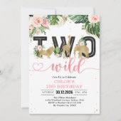 Two Wild Party Animals 2nd Birthday Invitation 招待状 (正面)