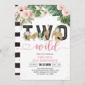 Two Wild Party Animals 2nd Birthday Invitation 招待状 (正面/裏面)