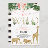 Two Wild Party Animals 2nd Birthday Invitation 招待状 (正面/裏面)
