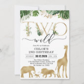 Two Wild Party Animals 2nd Birthday Invitation 招待状 (正面)