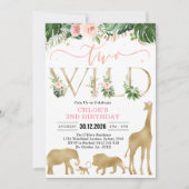 Two Wild Party Animals 2nd Birthday Invitation 招待状 (正面)