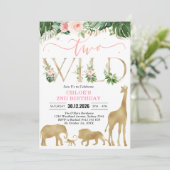 Two Wild Party Animals 2nd Birthday Invitation 招待状 (スタンド正面)
