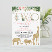 Two Wild Party Animals 2nd Birthday Invitation 招待状 (スタンド正面)