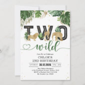 Two Wild Party Animals 2nd Birthday Invitation 招待状 (正面)