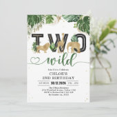 Two Wild Party Animals 2nd Birthday Invitation 招待状 (スタンド正面)