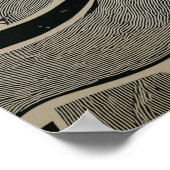 Two wild rabbits with woodcut textures ポスター (角)