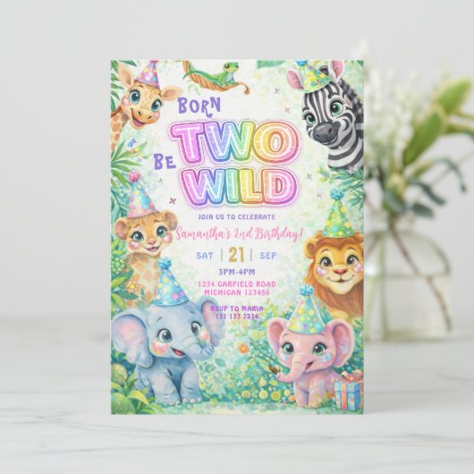 Two Wild Safari 2nd Birthday 招待状 (スタンド正面)