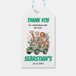 Two Wild Safari Animal 2nd Birthday Party ギフトタグ