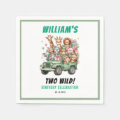 Two Wild Safari Animal 2nd Birthday Party スタンダードカクテルナプキン (正面)