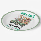 Two Wild Safari Animal 2nd Birthday Party ペーパープレート (アングル)