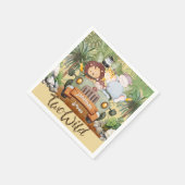 Two Wild Safari Animals Driving Car 2nd Birthday  スタンダードカクテルナプキン (角)