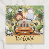 Two Wild Safari Animals Driving Car 2nd Birthday  フェイバータグ (正面)