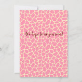 Two Wild Safari Animals  Giraf Girl Pink 2nd Bday 招待状 (裏面)