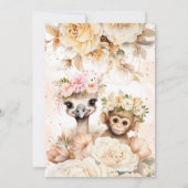 TWO Wild Safari Animals Girl 2nd誕生日 招待状 (裏面)