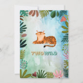 Two wild safari jungle animals boy birthday photo 招待状 (裏面)