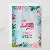 Two Wild safari jungle animals Girl birthday 招待状 (裏面)