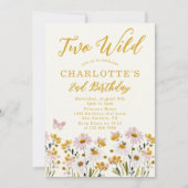 Two Wild Wildflower Butterfly Garden 2nd Birthday 招待状 (正面)