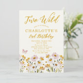 Two Wild Wildflower Butterfly Garden 2nd Birthday 招待状 (スタンド正面)