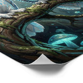 Two wise, ancient white blue owls ポスター (角)