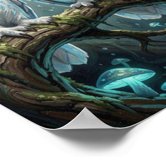 Two wise, ancient white blue owls ポスター (角)