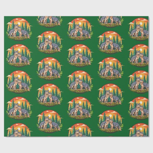 Two wolves ラッピングペーパー (フラット)