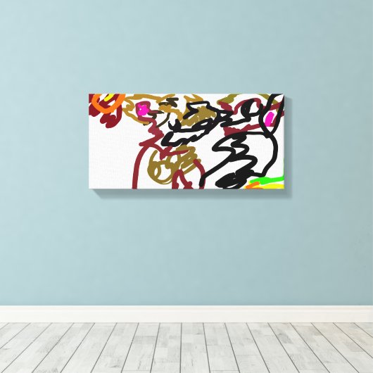 Two wolves Autumn キャンバスプリント (インサイチュ (ウッドフロア))