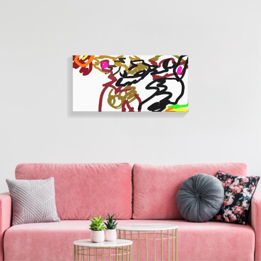 Two wolves Autumn キャンバスプリント (インサイチュ (リビング))