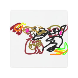 Two wolves Autumn メタルプリント