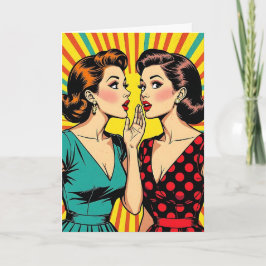 Two Woman Gossiping Telling Secrets Friendship カード