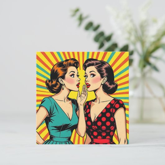 Two Woman Gossiping Telling Secrets Pop Art (スタンド正面)