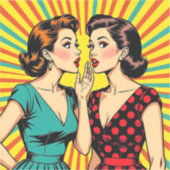 Two Woman Gossiping Telling Secrets Pop Art シール (正面)