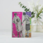 Two Women and a Girl Colorful Collage ポストカード (スタンド正面)