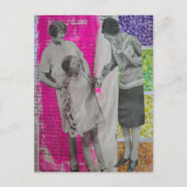 Two Women and a Girl Colorful Collage ポストカード (正面)
