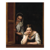 Two Women at a window by Bartolome Esteban Murillo フォトプリント (正面)