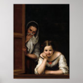 Two Women at a Window by Bartolome Esteban Murillo ポスター (正面)