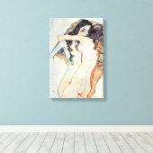 Two Women Embracing | Egon Schiele | キャンバスプリント (インサイチュ (ウッドフロア))