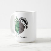 Two Worlds Eco Earth | サステナビリティ啓発 コーヒーマグカップ (正面左)