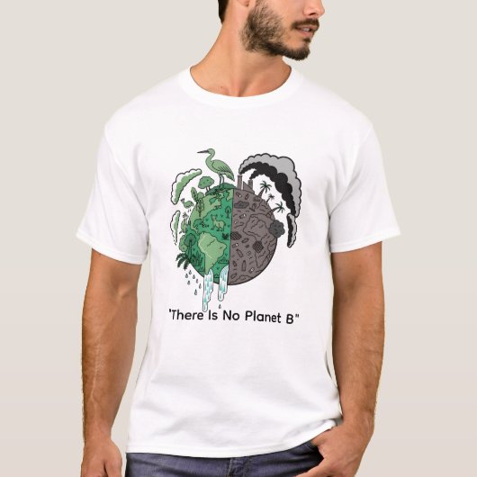 Two Worlds Eco Earth | サステナビリティ啓発 Tシャツ (正面)