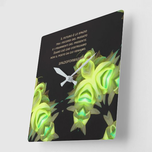 "Two yellow heart in black from gold" & Futuro スクエア壁時計 (傾斜)