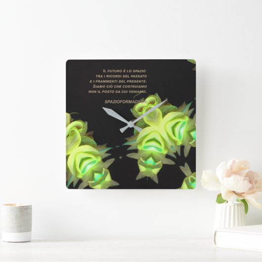 "Two yellow heart in black from gold" & Futuro スクエア壁時計 (ホーム)