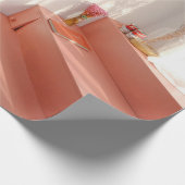 Two yellow wooden bar stools ラッピングペーパー (角)