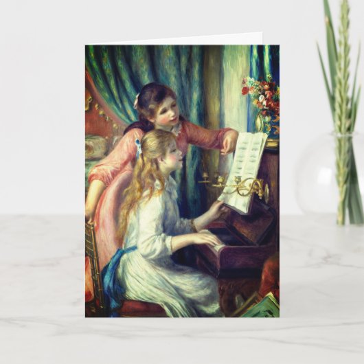 Two Young Girls at the Piano by 空白のルノアール: カード (正面)
