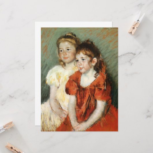 Two Young Girls (by Mary Cassatt) カード (正面/裏面インサイチュ)